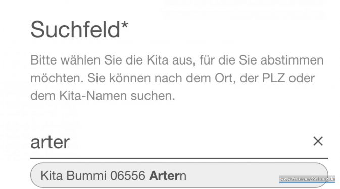 Suchen und wählen Sie „Kita Bummi Artern“