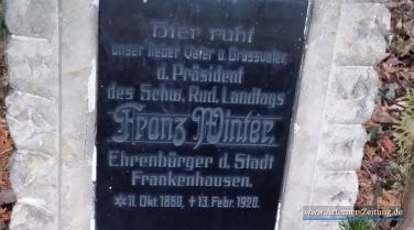 Franz Winter Grabstein Friedhof Frankenhausen 2020