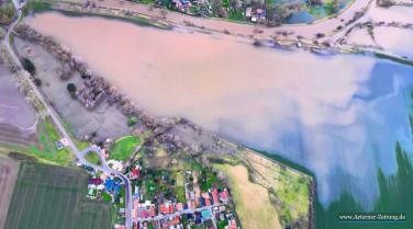 Helme-Hochwasser - Lage am Stausee Kelbra