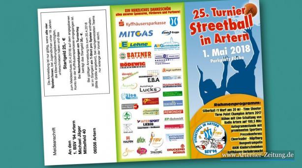 Streetbasketballturnier - Anmeldeflyer