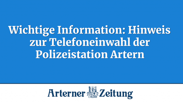 Arterns Polizei hat neue Nummer