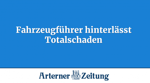 Fahrzeugführer hinterlässt Totalschaden