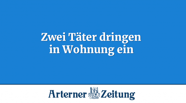 Zwei Täter dringen in Wohnung ein